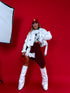 Leather imitation jacket "MATCHA CV2139" - WHITE